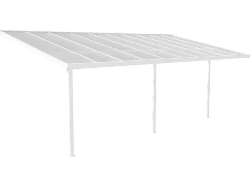 Aanleunende Carport In Aluminium 18,8 M - Wit - Alvaro