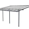 Aanleunende Pergola In Aluminium 15,1M Antraciet Alvaro - L497Xd305Xh240/285 Cm