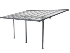 Aanleunende Pergola In Aluminium 15,1M Antraciet Alvaro - L497Xd305Xh240/285 Cm