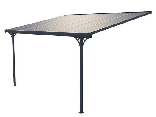 Aanleunende Pergola In Aluminium 13,2M Antraciet Alvaro - L436Xd305Xh240/285 Cm
