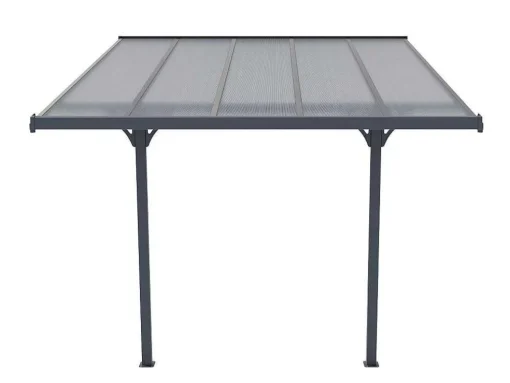 Aanleunende Pergola In Aluminium 9,5M Antraciet Alvaro - L314Xd305Xh240/285 Cm