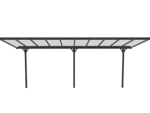 Aanleunende Pergola In Aluminium 18,8M Antraciet Alvaro - L618Xd305Xh240/285 Cm