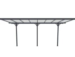 Aanleunende Pergola In Aluminium 15,1M Antraciet Alvaro - L497Xd305Xh240/285 Cm