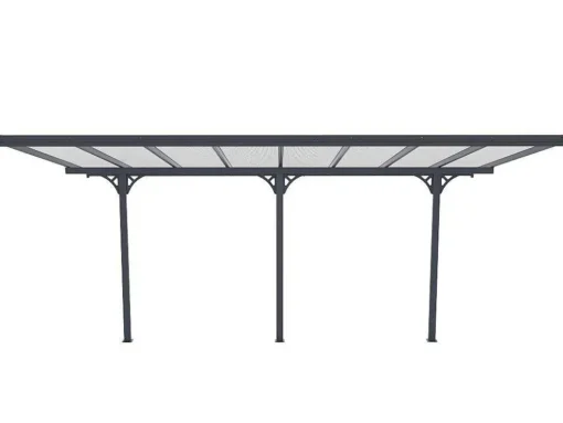 Aanleunende Pergola In Aluminium 15,1M Antraciet Alvaro - L497Xd305Xh240/285 Cm