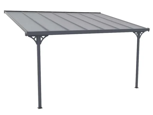 Aanleunende Pergola In Aluminium 13,2M Antraciet Alvaro - L436Xd305Xh240/285 Cm