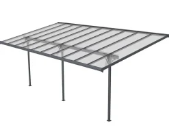 Aanleunende Pergola In Aluminium 18,8M Antraciet Alvaro - L618Xd305Xh240/285 Cm