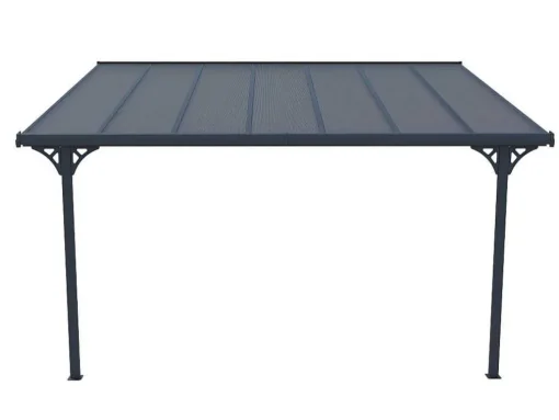 Aanleunende Pergola In Aluminium 13,2M Antraciet Alvaro - L436Xd305Xh240/285 Cm