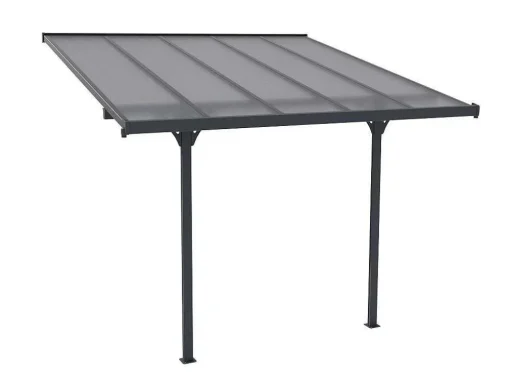 Aanleunende Pergola In Aluminium 9,5M Antraciet Alvaro - L314Xd305Xh240/285 Cm