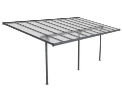 Aanleunende Pergola In Aluminium 18,8M Antraciet Alvaro - L618Xd305Xh240/285 Cm