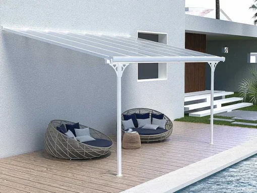 Aanleunende Pergola In Aluminium 13,2 M - Wit - Alvaro