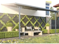 Aanleunende Pergola In Aluminium 13,2M Antraciet Alvaro - L436Xd305Xh240/285 Cm