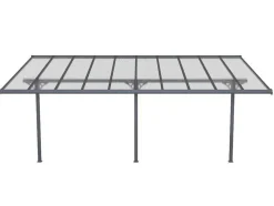 Aanleunende Pergola In Aluminium 18,8M Antraciet Alvaro - L618Xd305Xh240/285 Cm