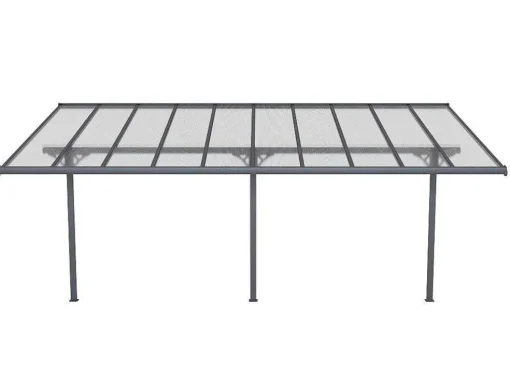 Aanleunende Pergola In Aluminium 18,8M Antraciet Alvaro - L618Xd305Xh240/285 Cm