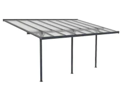 Aanleunende Pergola In Aluminium 15,1M Antraciet Alvaro - L497Xd305Xh240/285 Cm