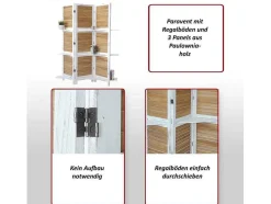 Aberdeen Scherm Met Planken, Wit/Bruin