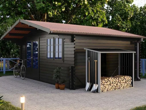 Afdak Voor Hout Van Gegalvaniseerd Staal 2,23 M3, L182 X D83 X H148 Cm - Derwood