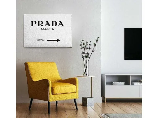 Afdrukken Op Canvas Prada Marfa, Wit, Zwart, 45X3X70 Cm, Epikasa