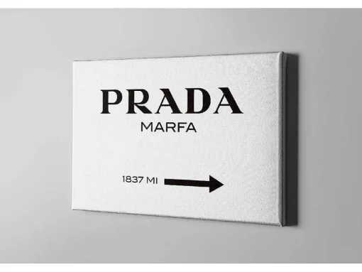 Afdrukken Op Canvas Prada Marfa, Wit, Zwart, 45X3X70 Cm, Epikasa