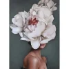 Afdrukken Op Canvas Vrouw En Bloemen 02, Roze, Wit, Blauw, 50X3X70 Cm, Epikasa