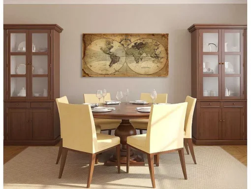 Afdrukken Op Canvas Wereldkaart 1, Veelkleurig, 120X4X60 Cm, Epikasa