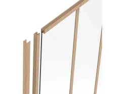 Afsluitlat Voor Glazen Binnenraam In Aluminium Met Poedercoating - H105 Cm - Lichte Houtlook - Bayview