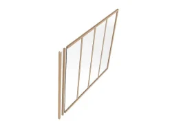 Afsluitlat Voor Glazen Binnenraam In Aluminium Met Poedercoating - H105 Cm - Lichte Houtlook - Bayview