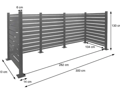 Aluminium Afvalemmerhek Mcw-K57, Grijs