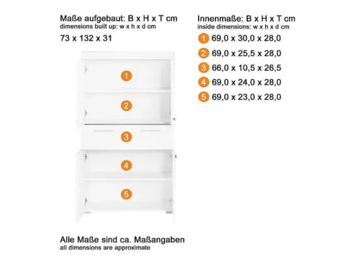 Amandamandobea Badkamerkast 1 Lade, 4 Deuren Grijs, Agave Grijs Hoogglans.