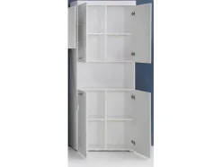 Amandamandobea Kolomkast 1 Open Vak, 4 Deuren Wit, Wit Hoogglans.