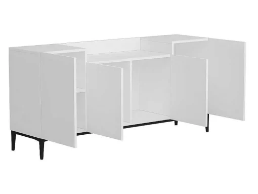 Annalisa Multifunctioneel Kabinet, Wit, Zwart, 160X42X75 Cm, Epikasa