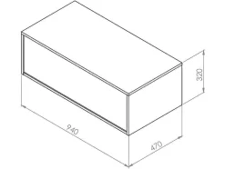 Antracietgrijs Hangend Badkamermeubel Met Enkele Wastafel - 94 Cm - Teana Ii