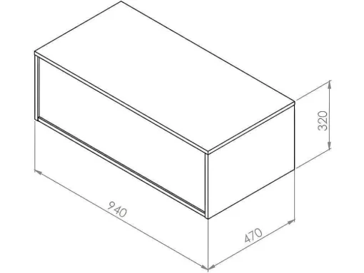 Antracietgrijs Hangend Badkamermeubel Met Enkele Wastafel - 94 Cm - Teana Ii