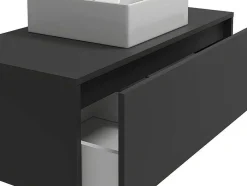 Antracietgrijs Hangend Badkamermeubel Met Enkele Wastafel - 94 Cm - Teana Ii