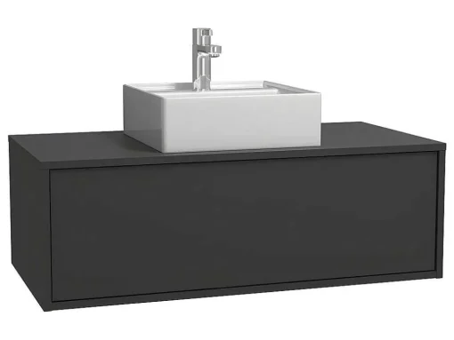 Antracietgrijs Hangend Badkamermeubel Met Enkele Wastafel - 94 Cm - Teana Ii