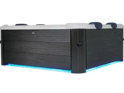 Antracietgrijze Halfharde Spa Met 6 Plaatsen Met Ledverlichting En Accessoires - 128 Stralen - L160 X B160 X H65 Cm - Napuka Van Mspa