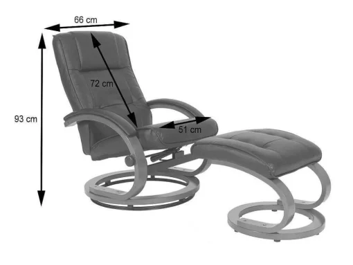 Aprilia Relaxfauteuil Met Kruk, Zwart