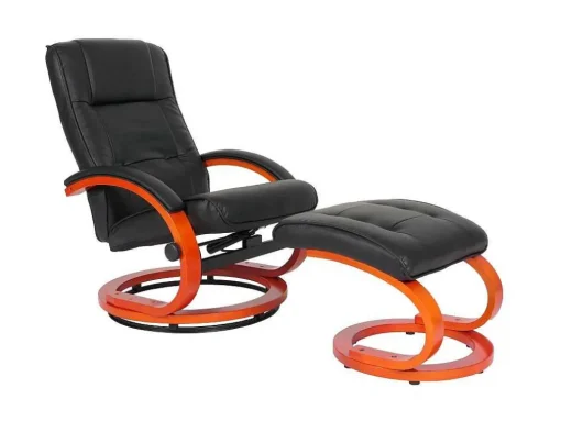 Aprilia Relaxfauteuil Met Kruk, Zwart