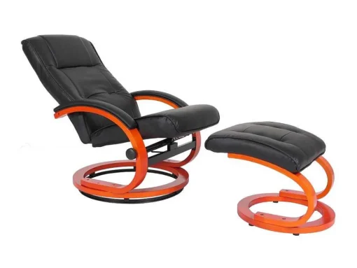 Aprilia Relaxfauteuil Met Kruk, Zwart