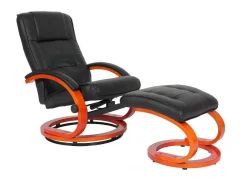 Aprilia Relaxfauteuil Met Kruk, Zwart