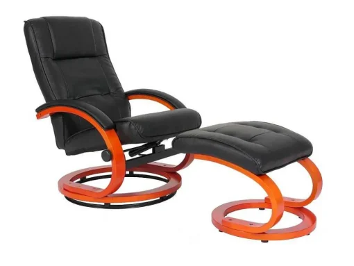 Aprilia Relaxfauteuil Met Kruk, Zwart