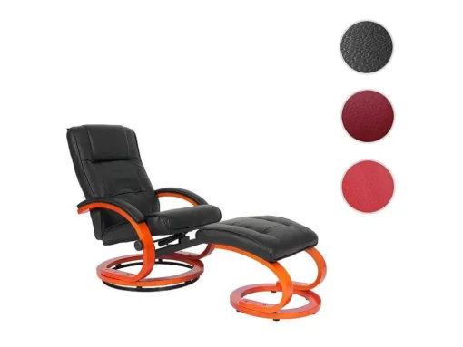 Aprilia Relaxfauteuil Met Kruk, Zwart
