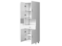 Badkamerkast Met Staande Spiegel - 180 Cm - Wit - Minela