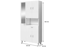 Badkamerkast Met Staande Spiegel - 180 Cm - Wit - Minela