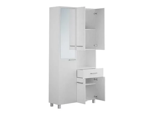 Badkamerkast Met Staande Spiegel - 180 Cm - Wit - Minela
