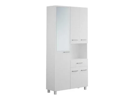 Badkamerkast Met Staande Spiegel - 180 Cm - Wit - Minela