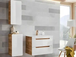 Badkamerkast Naturel En Wit - L35 X B22 X H75 Cm - Aruba