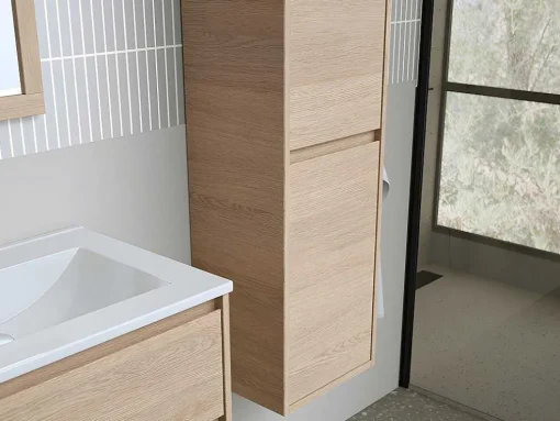 Badkamerkolom - Eikenfineer - L30 X B35 X H120 Cm - Enosea