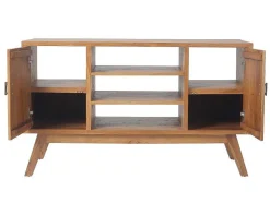 Badkamermeubel In Teakhout Met Dubbele Wastafel En Spiegel - 135 Cm - Gianyar