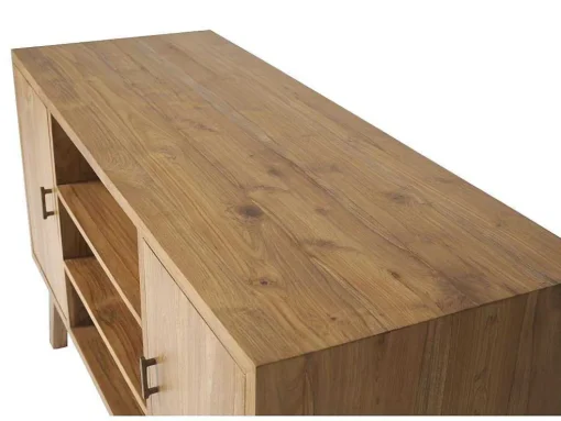 Badkamermeubel In Teakhout Met Dubbele Wastafel En Spiegel - 135 Cm - Gianyar