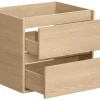 Badkamermeubel Met Opzetwastafel Van Steen Met Spiegel - Eikenfineer - 60 Cm - Milipam